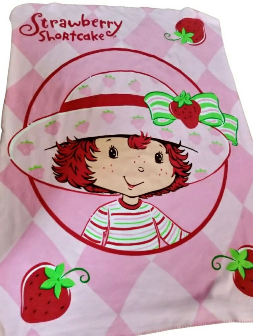 VTG Y2K Strawberry Shortcake Fleece Blanket 45x55